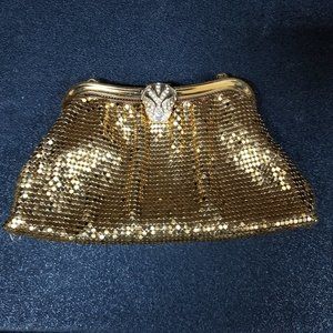 Forever Vintage Crystal-Encrusted Clasp Evening Mesh Purse